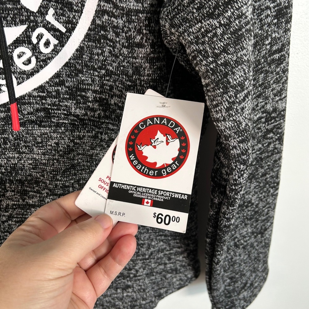 Canada Weather Gear Hoodie Medium Gray Black Speckled Pullover Sweatshirt NWT - Picture 7 of 11